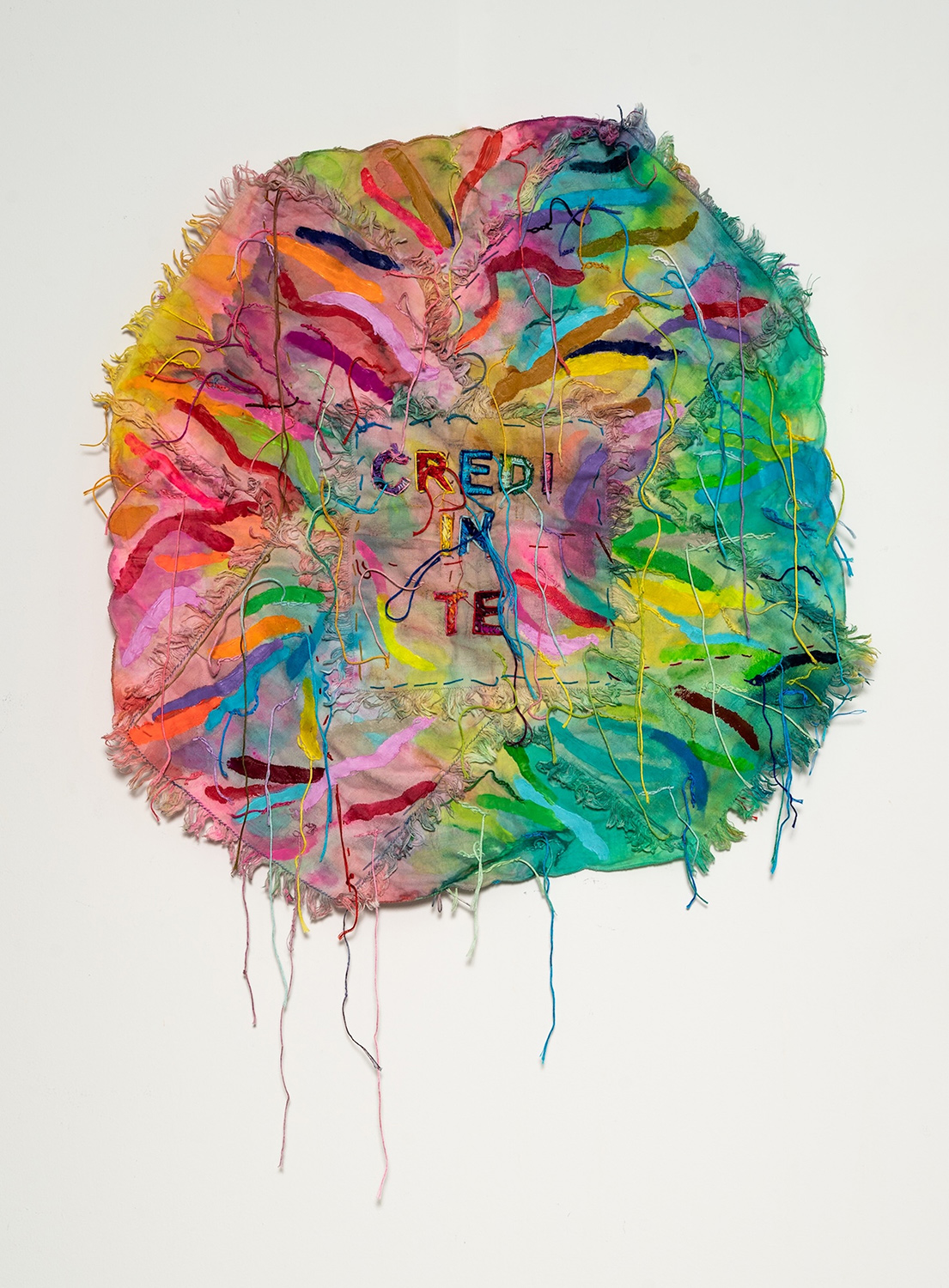 Credi in te - Alice Voglino, 2025, tecnica mista su tovaglioli antichi, cm 80x58 - ph Stefano Zampini