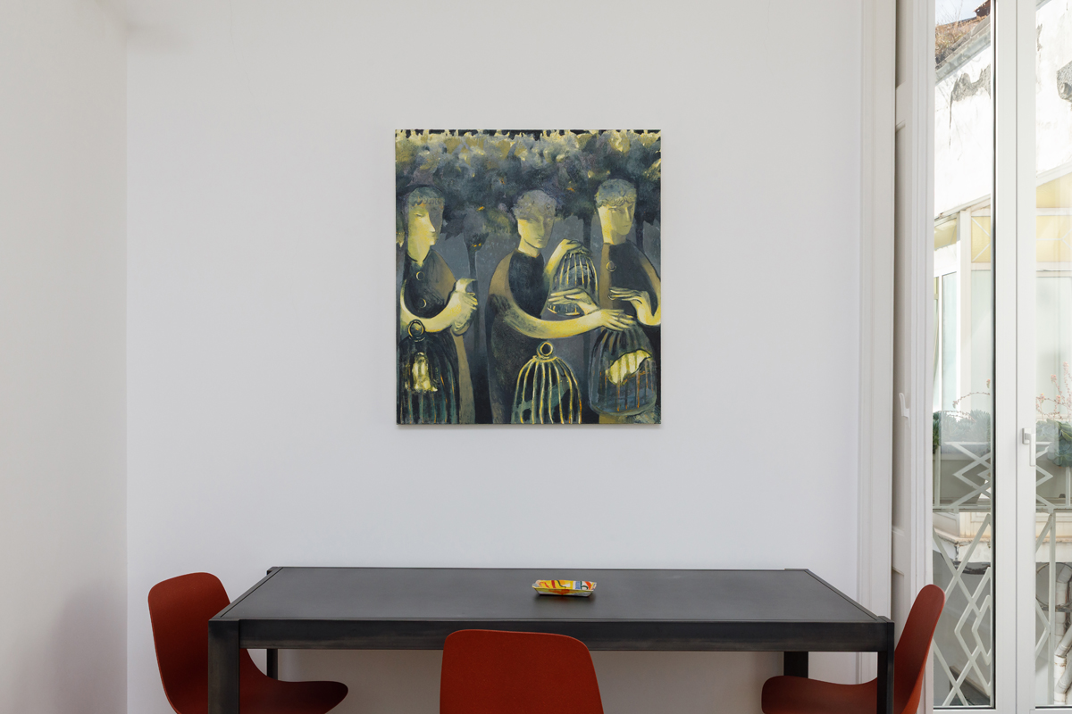 Luca Ceccherini, Il coltello nel noce, veduta della mostra presso Galleria Umberto Di Marino, Napoli, photo Danilo Donzelli