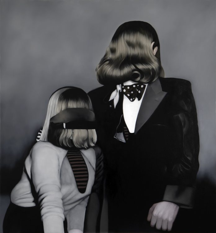 He Wei, Night Melancholy, 2024, olio su tela, 150 x 140 cm