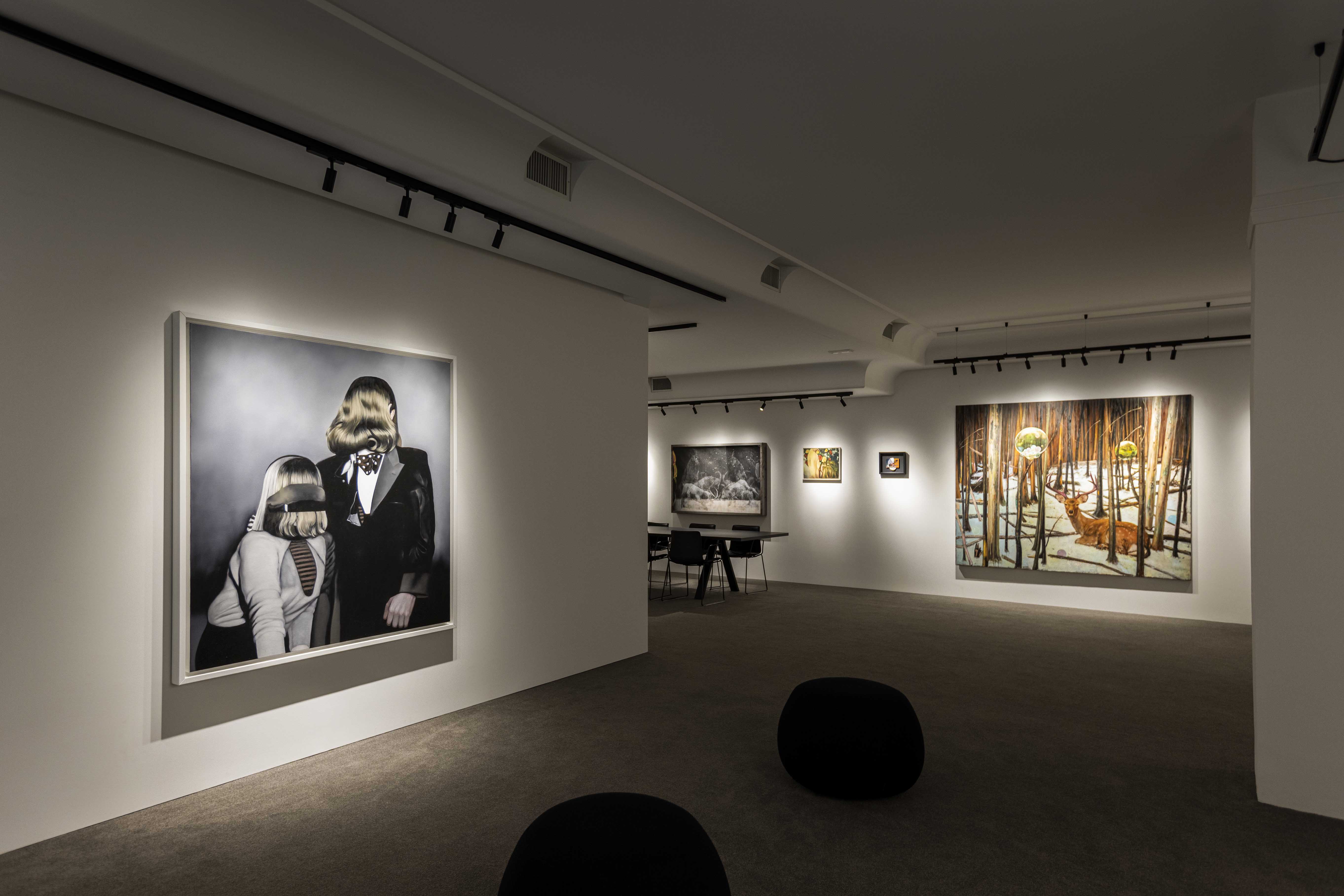 Veduta della mostra Da Gonzalo Borondo a He Wei, Fondazione THE BANK ETS, Bassano del Grappa, 2025. Ph. Tommy ilai & Camilla M.