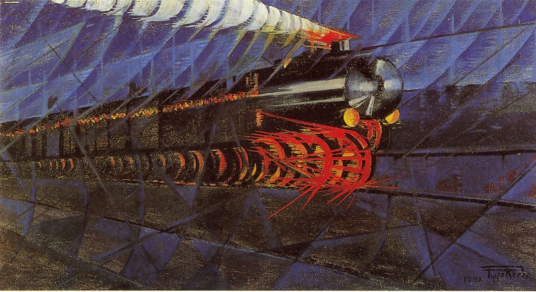 Pippo Rizzo. Treno notturno in corsa