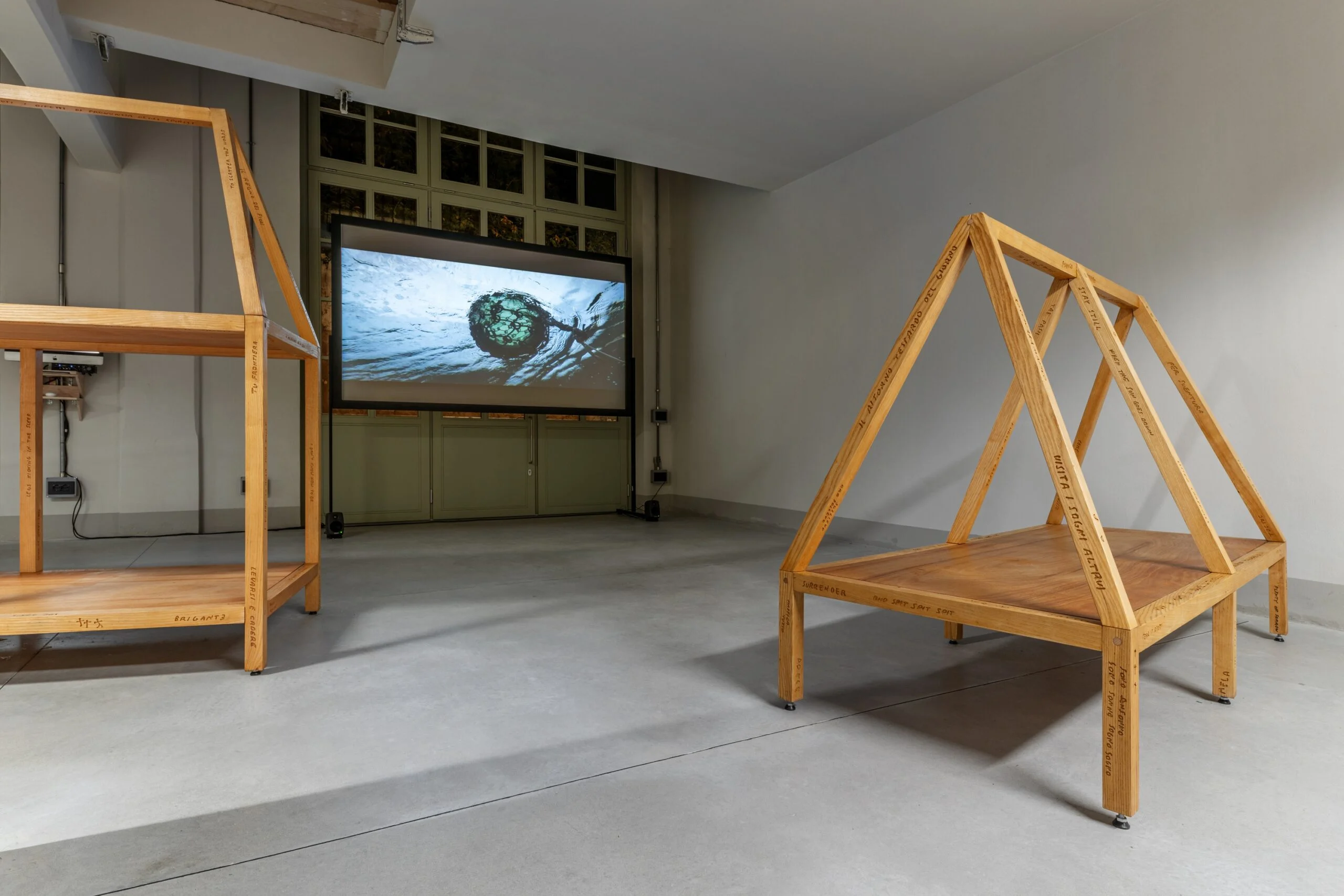 Paesi miei. Storie e gesti di Una Boccata d'Arte, veduta della mostra, Manifattura Tabacchi, Firenze, 2025, Ph. Leonardo Morfini