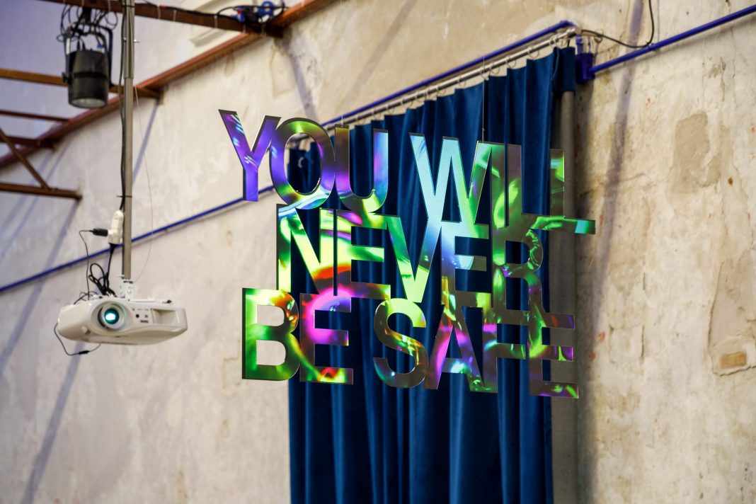 Pennacchio Argentato, Walking Backwards into Tomorrow, 2026, veduta della mostra, La Santissima, Community Hub, courtesy the artists and Collezione Agovino, ph. Danilo Donzelli