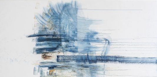 Arianna Ellero – Movimento incessante Arianna Ellero Blue Note (2018) pigmenti e caffè su tela, cm 200 x 260 Foto: Edoardo Cuzzolin