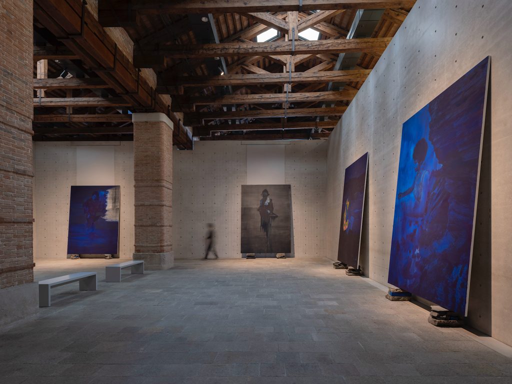 Installation view of Lorna Simpson's 'Third Person' exhibition at Punta della Dogana, Venice.