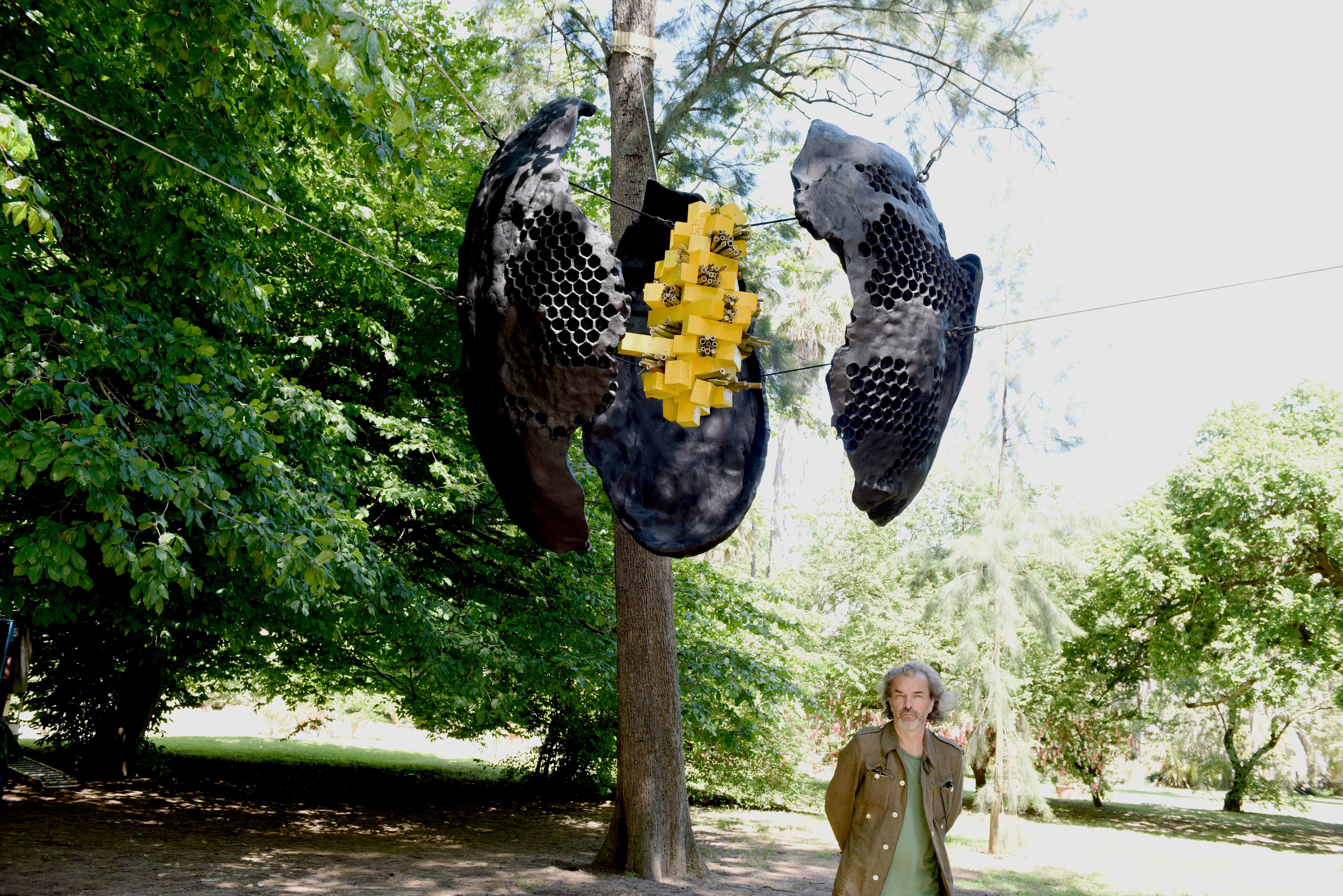 Cyril de Commarque, Api-logo, veduta dell'installazione, Orto Botanico di Roma
