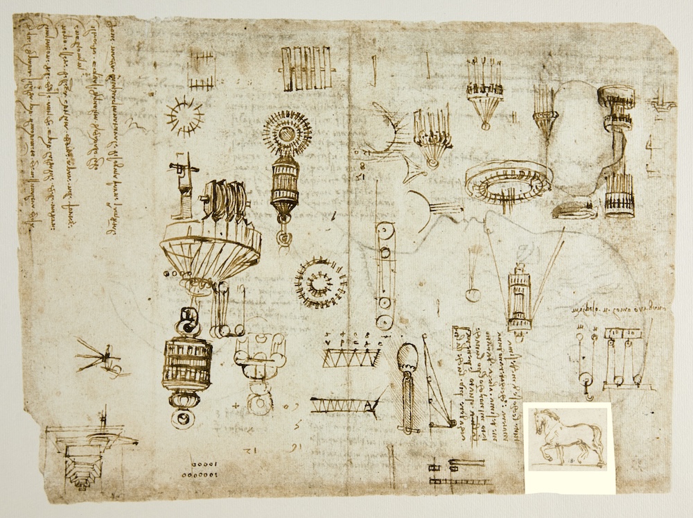 Codice Atlantico, f. 399r + RCIN 912345r Veneranda Biblioteca Ambrosiana c. Royal Collection Enterprises Ltd 2026 Royal Collection Trust