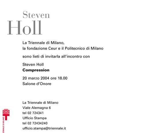 Incontro con Steven Holl Incontro con Steven Holl