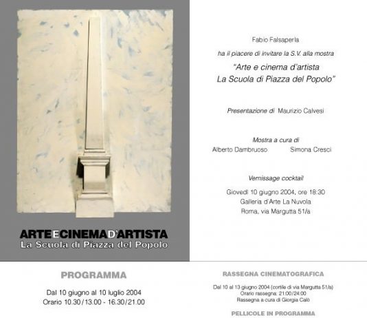 Arte e cinema d’artista – La Scuola di Piazza del Popolo