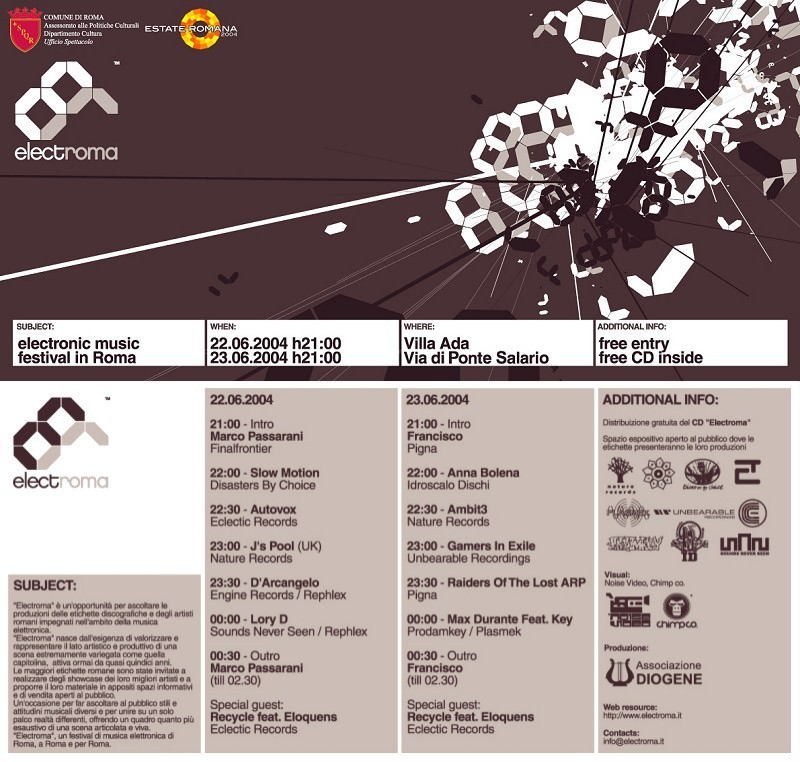 Elect_Roma – Electronic Music Festival In Romahttps://www.exibart.com/repository/media/eventi/2004/06/elect_roma-8211-electronic-music-festival-in-roma.jpg