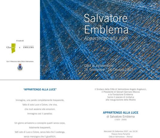 Salvatore Emblema – Appartengo alla luce