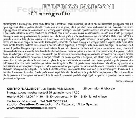 Federico Marconi – Effimerografie Federico Marconi – Effimerografie