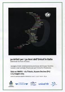 30 Artisti per i 30 anni dell’Unicef in Italia 30 Artisti per i 30 anni dell’Unicef in Italia