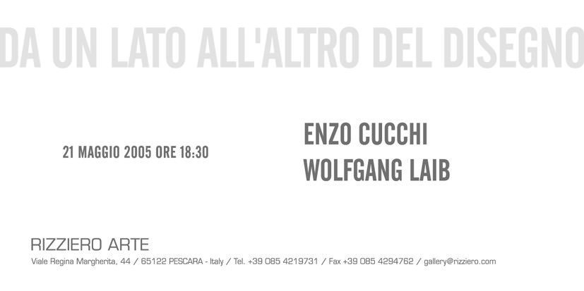 Da un lato all’altro del disegno – Wolfgang Laib / Enzo Cucchihttps://www.exibart.com/repository/media/eventi/2005/05/da-un-lato-all8217altro-del-disegno-8211-wolfgang-laib-enzo-cucchi.jpg