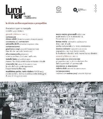 Luminar 2006. Internet e umanesimo