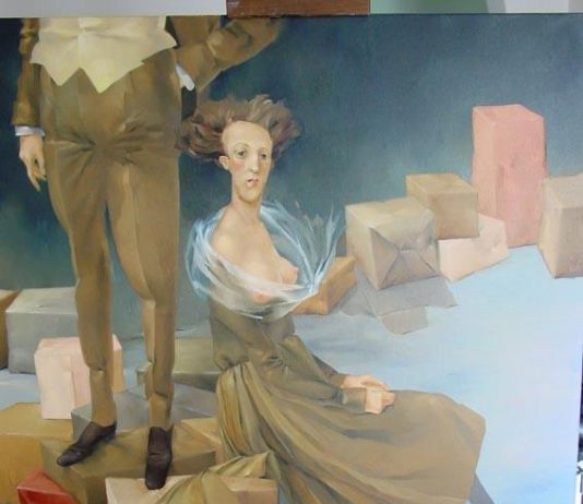 Catherine Gran – Lignes dorées et confettis