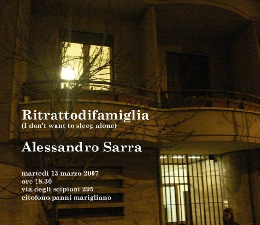 Alessandro Sarra – Ritrattodifamiglia (I don’t want to sleep alone)