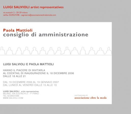 Paola Mattioli – CdA: Consiglio d’Amministrazione. Visioni contemporanee del potere Paola Mattioli – CdA: Consiglio d’Amministrazione. Visioni contemporanee del potere