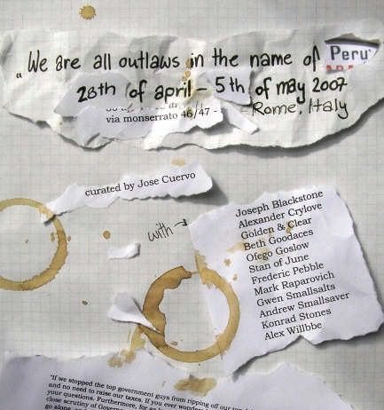 We are all outlaws in the name of Perù We are all outlaws in the name of Perù