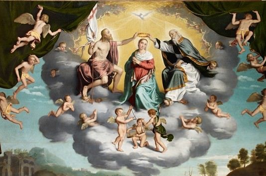 Giovan Battista Moroni – La Trinità che incorona la Vergine