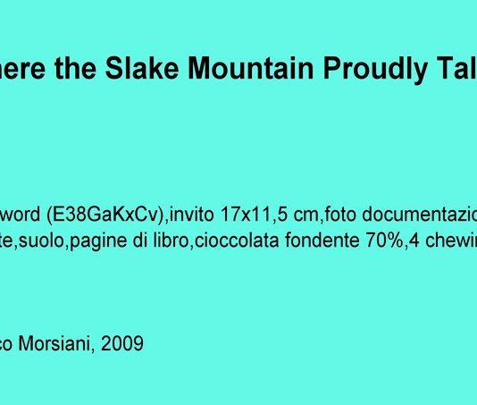 Enrico Morsiani – Where the slake mountain proudly talks