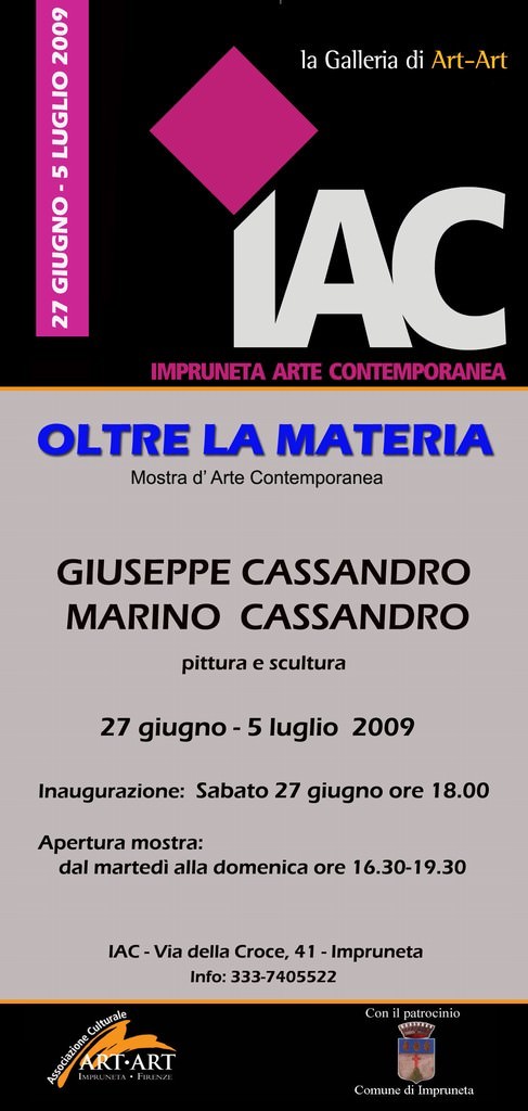 Giuseppe Cassandro / Marino Cassandro – Oltre la materiahttps://www.exibart.com/repository/media/eventi/2009/03/giuseppe-cassandro-marino-cassandro-8211-oltre-la-materia.jpg