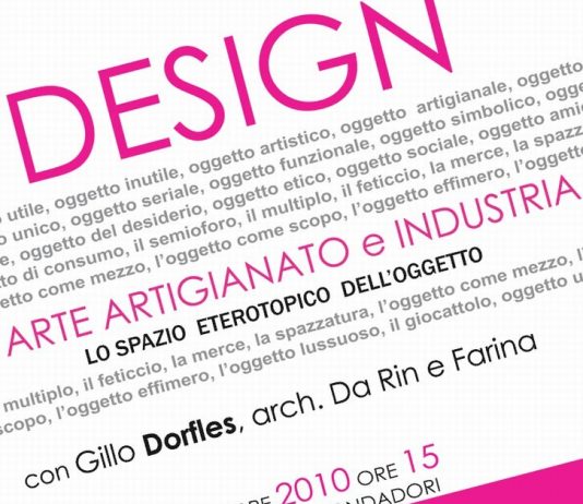 Design tra industria artigianato e arte