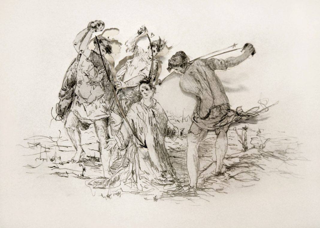 Andrea Mastrovito –  Martyreshttps://www.exibart.com/repository/media/eventi/2011/07/andrea-mastrovito-8211-martyres-1068x760.jpg