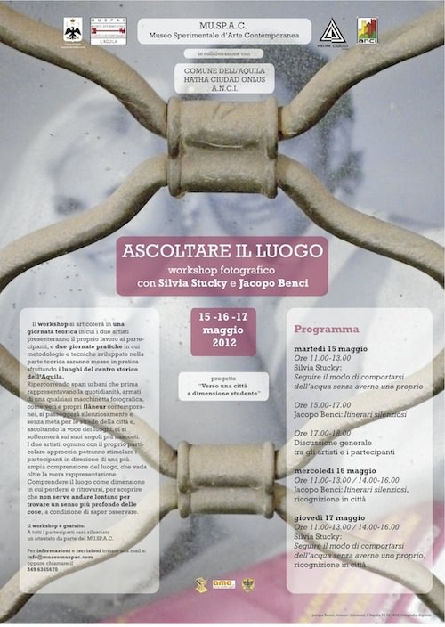 Ascoltare il luogo. Workshop fotografico con Jacopo Benci e Silvia Stuckyhttps://www.exibart.com/repository/media/eventi/2012/05/ascoltare-il-luogo.-workshop-fotografico-con-jacopo-benci-e-silvia-stucky.jpg