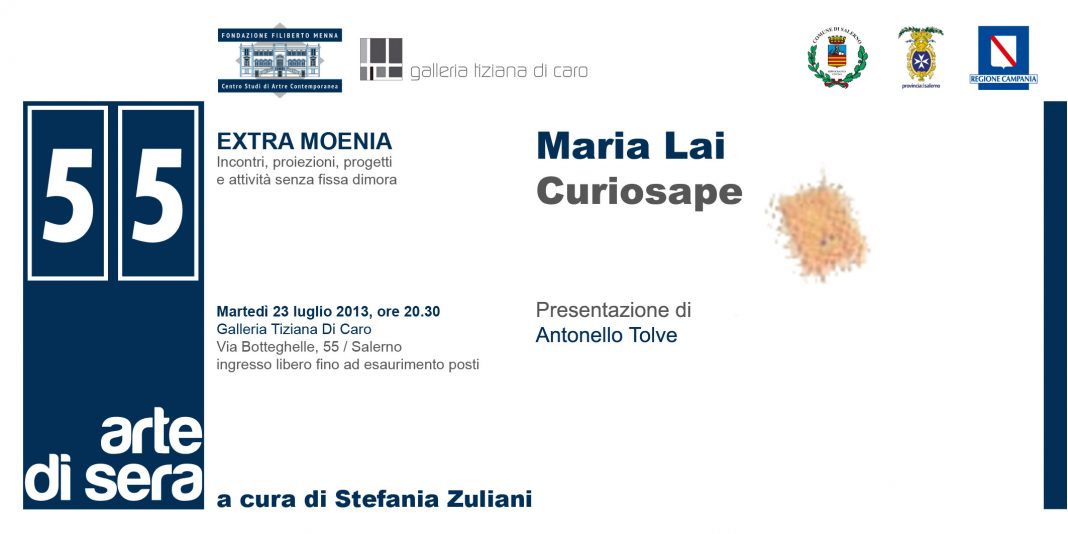 Extra Moenia- Arte di sera/55- Curiosape
Un viaggio nel mondo magico di Maria Laihttps://www.exibart.com/repository/media/eventi/2013/07/extra-moenia-arte-di-sera55-curiosape-un-viaggio-nel-mondo-magico-di-maria-lai-1068x534.jpg