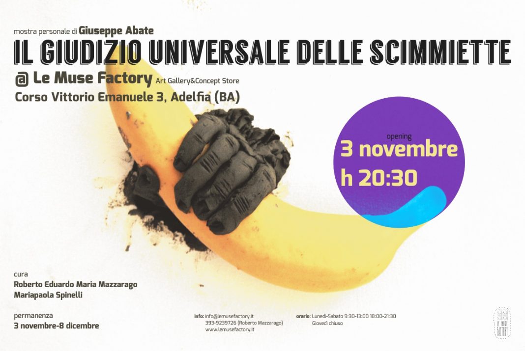 Giuseppe Abate – Il giudizio universale delle scimmiettehttps://www.exibart.com/repository/media/eventi/2013/10/giuseppe-abate-8211-il-giudizio-universale-delle-scimmiette-1068x715.jpg