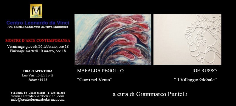 Mafalda Pegollo – Cuori nel Vento / Joe Russo – Il Villaggio Globalehttps://www.exibart.com/repository/media/eventi/2015/02/mafalda-pegollo-8211-cuori-nel-vento-joe-russo-8211-il-villaggio-globale.jpg