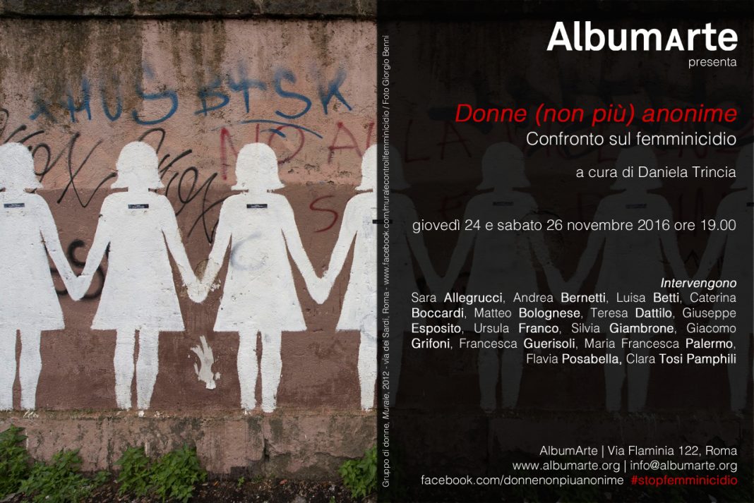Donne (non più) anonime. Confronto sul femminicidiohttps://www.exibart.com/repository/media/eventi/2016/10/donne-non-più-anonime.-confronto-sul-femminicidio-1068x713.jpg