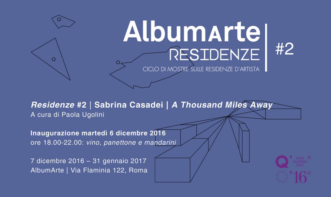 Residenze #2: Sabrina Casadei – A Thousand Miles Awayhttps://www.exibart.com/repository/media/eventi/2016/11/residenze-2-sabrina-casadei-8211-a-thousand-miles-away-1068x637.jpg