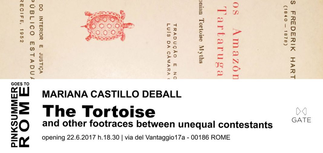 Mariana Castillo Deball – The Tortoise and other footraces between unequal contestantshttps://www.exibart.com/repository/media/eventi/2017/06/mariana-castillo-deball-8211-the-tortoise-and-other-footraces-between-unequal-contestants-1068x509.jpg