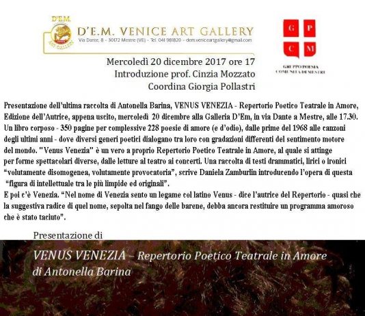 Antonella Barina – Venus Venezia. Presentazione del libro