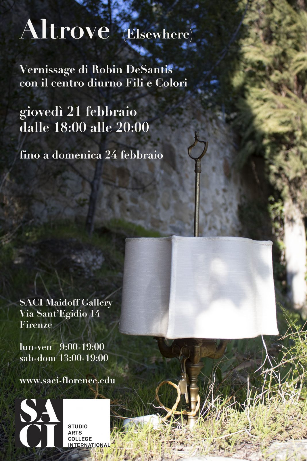 Robin DeSantis – Altrove (Elsewhere)https://www.exibart.com/repository/media/eventi/2019/02/robin-desantis-8211-altrove-elsewhere-1068x1602.jpg