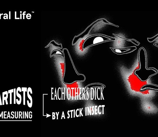 Two Artists Caught Measuring Each Other’s Dick By A Stick Insect