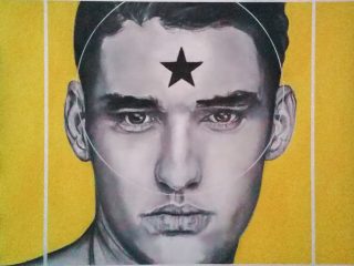 \"Ther\'s a Starman waiting in the sky\" - Olio su tela - 100x100 cm