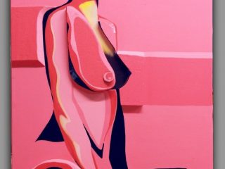Semi nudo (strip pop)2009
acrilico su tela 70 x 120 

 