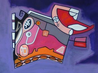"deus ex machina" acrilico 80 x 100