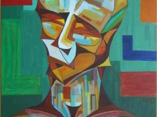 L'uomo che osserva / che cambia - 2005/06 - Acrilico su cartone - cm 70 x 50