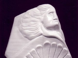 "ALTERIGIA",opera in marmo bianco di Carrara