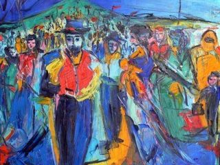 QUARTO STATO ; olio  su tela  50 x  60