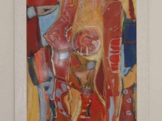 "nudo rosso"
acrilico e pastelli su carta scenografica
cm 50x140