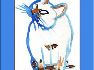 Groenlandia con Gatto (delle nevi) - 23x30,5cm - inchiostri su carta cotone 300g - VENDUTO