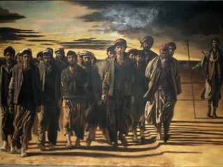 Prigionieri talebani, olio su tela, 300x200