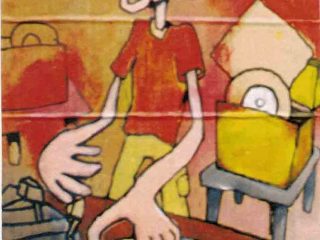 disegno olio su cartoncino