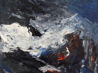 Serie Terracqueo - Nero dall'alto, olio su tavola cm.30x30 - 2005/2007