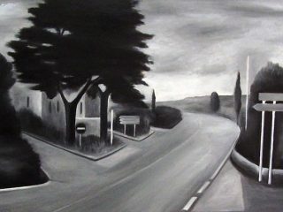 Paesaggio nr.9 (paesaggio emozionale), olio su tela cm.55,2x130 - 2007